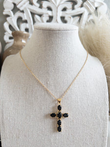 CROSS NECKLACE - BLACK